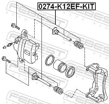 Febest 0274K12EFKIT Напрямний палець, гальмівний супорт