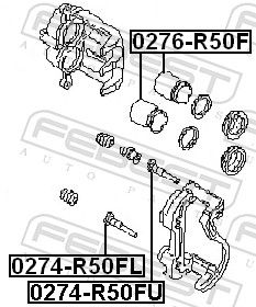 Febest 0274R50FL Втулка напрямна супорта гальмівного переднього