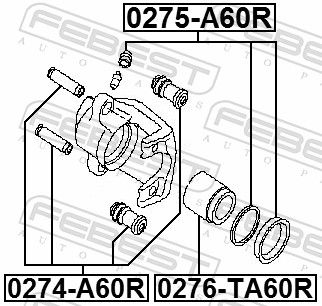 Febest 0276TA60R Поршень супорта гальмівного заднього