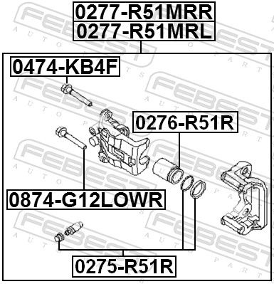 Febest 0277R51MRR Супорт гальмівний задній правий