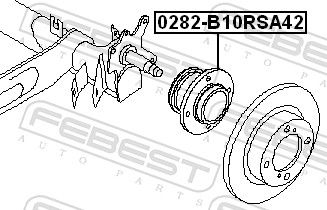 Febest 0282B10RSA42 маточина задня