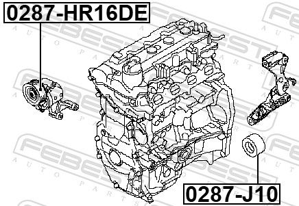 Febest 0287HR16DE ролик натяжний