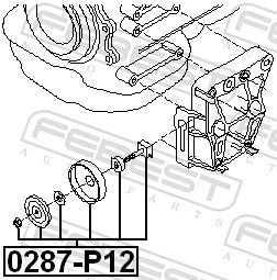 Febest 0287P12 Ролик натяжний комплект