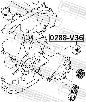Febest 0288V36 Ролик обвідної комплект