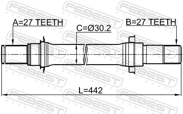 Febest 0312CL7ATRH Піввісь права 27x441.6x27