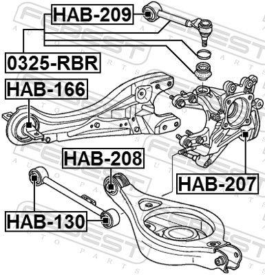 Febest 0325RBR тяга задня поперечна верхня