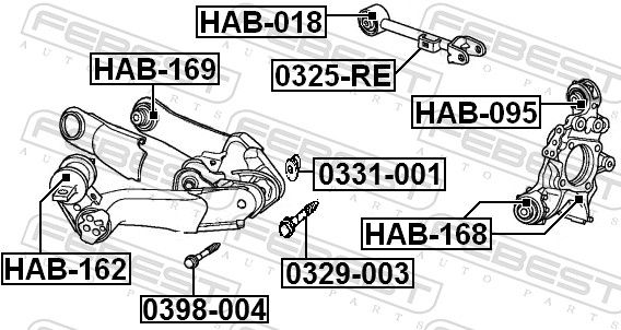 Febest 0329003 Гвинт для коригування розвалу