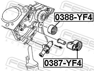 Febest 0387YF4 Ролик натягувача ременя ГРМ