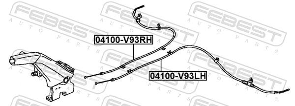 Febest 04100V93LH Трос ручного гальма лівий