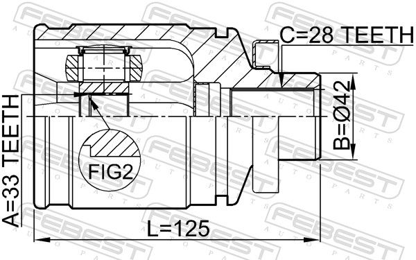 Febest 0411CU20RH шрус внутрішній правий 33x42x28