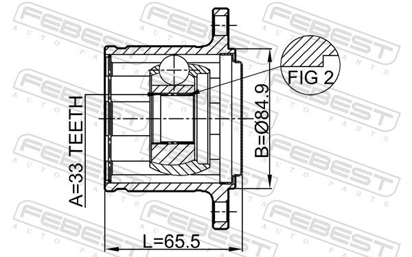 Febest 0411KB4RH Комплект шарнірів, приводний вал