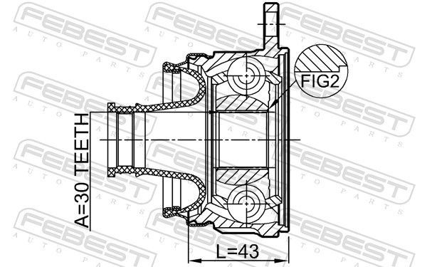 Febest 0411KB4SHA ШРКШ карданного валу 30x