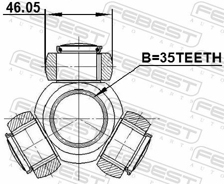 Febest 0416CW5 трипоид 35x46.05