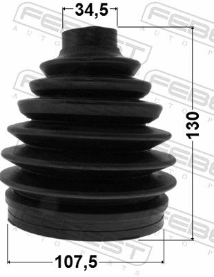 Febest 0417PV97WR пильовик шрус зовнішній комплект pvc 107.5x130.3x34.5