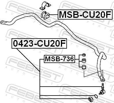 Febest 0423CU20F Тяга стабілізатора передня