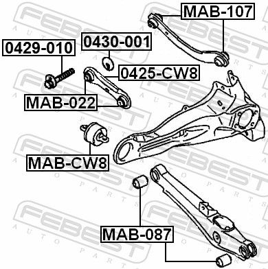 Febest 0429010 Гвинт для коригування розвалу