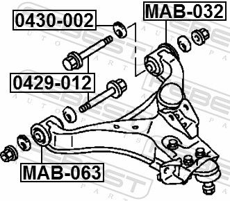 Febest 0429012 Гвинт для коригування розвалу