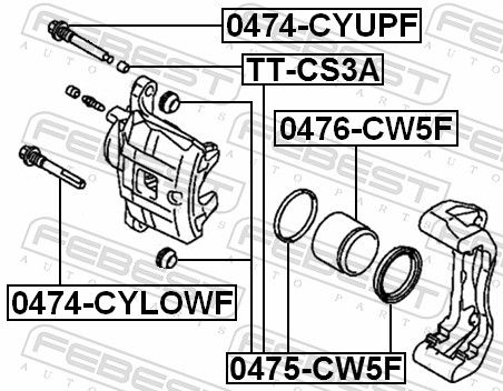 Febest 0475CW5F ремкомплект супорта гальмівного переднього