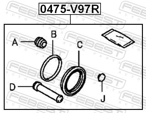 Febest 0475V97R Ремонтний комплект, гальмівний супорт