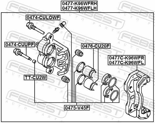 Febest 0476CU20F Поршень, гальмівний супорт