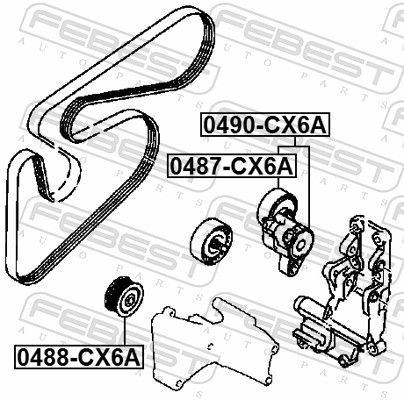 Febest 0488CX6A Ролик обвідний