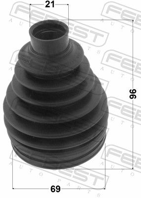 Febest 0517PDY3 Пильовик ШРКШ зовнішній комплект PVC 69x96x21