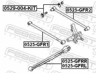 Febest 0525GFR2 Важіль підвіски, підвіска коліс