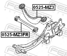 Febest 0525MZ3FR Тяга задня поперечна верхня