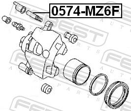 Febest 0574MZ6F Напрямний палець, гальмівний супорт
