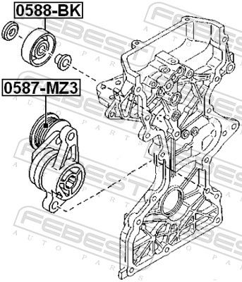 Febest 0587MZ3 Ролик натяжний