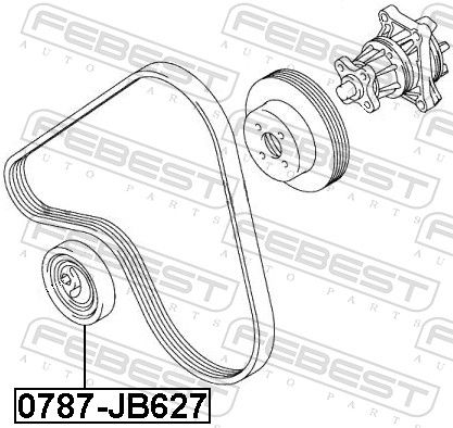 Febest 0787JB627 Ролик натяжний ременя кондиціонера