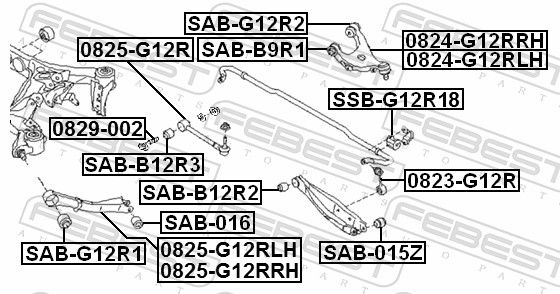 Febest 0824G12RRH важіль задній верхній правий