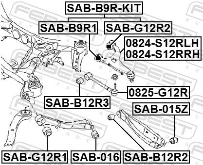 Febest 0824S12RLH Важіль задній верхній лівий