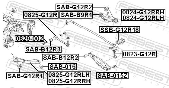 Febest 0829002 Гвинт для коригування розвалу