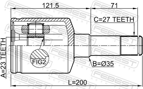 Febest 1011EPICLH шрус внутрішній лівий 23x35x27
