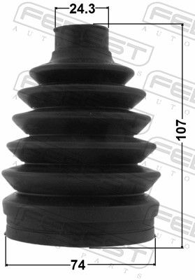 Febest 1017PT300 пильовик шрус зовнішній комплект pvc 74x107x24.3