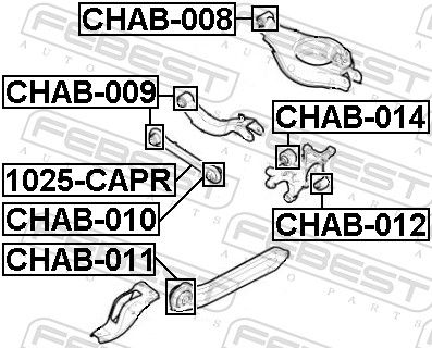 Febest 1025CAPR тяга задня поперечна
