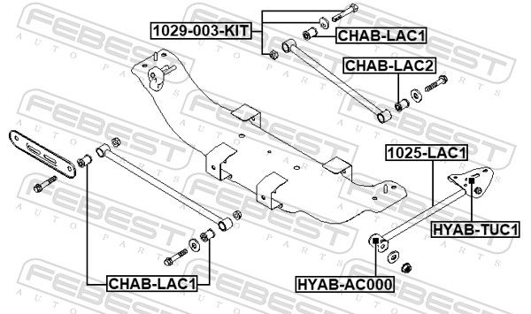 Febest 1029003KIT Болт з ексцентриком ремкомплект