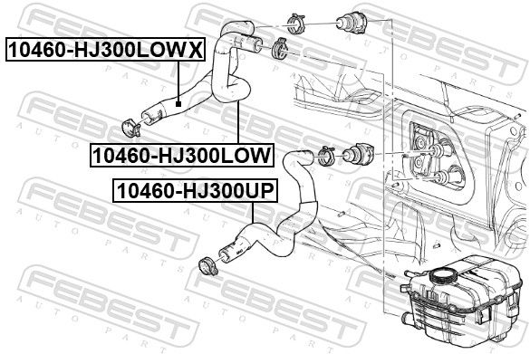 Febest 10460HJ300LOW патрубок системи охолодження