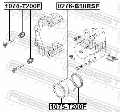 Febest 1074T200F Напрямний палець, гальмівний супорт