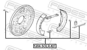 Febest 1204SOLRKIT Монтажний комплект барабанних колодок