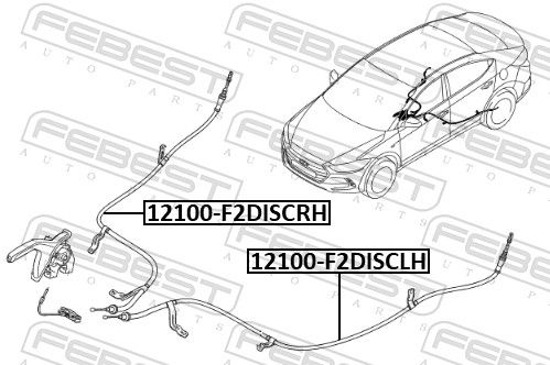 Febest 12100F2DISCRH трос ручного гальма