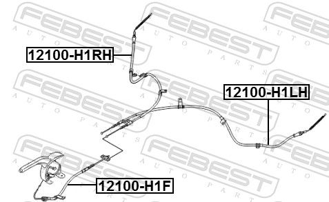 Febest 12100H1F трос ручного гальма