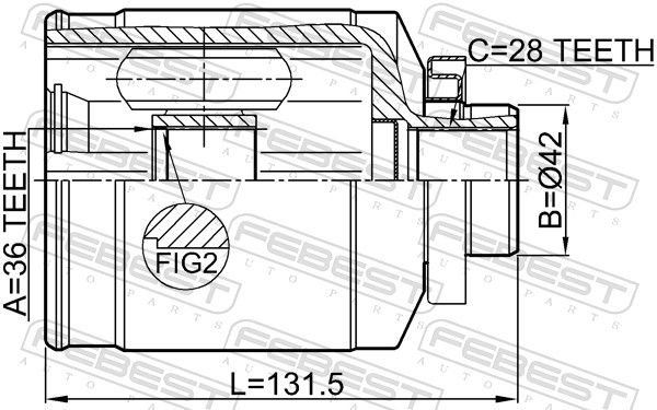 Febest 1211IX55RH шрус внутрішній правий 36x42x28