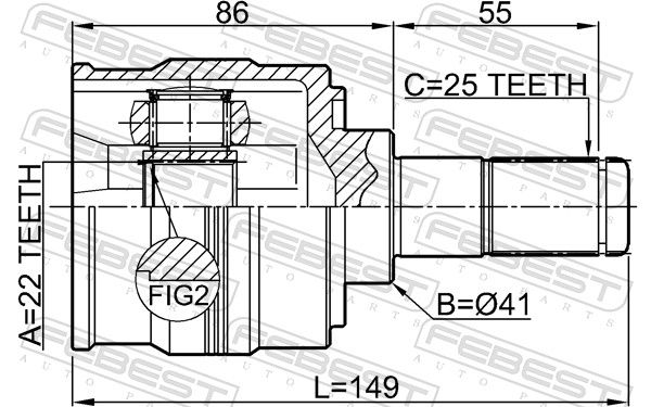 Febest 1211SOL2WD Комплект шарнірів, приводний вал