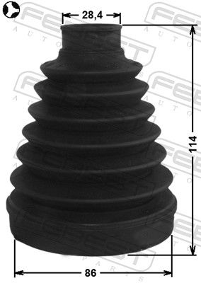 Febest 1215DMT Пильовик шрус внутрішній комплект 86x114x28.4