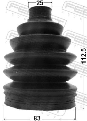 Febest 1217PTUC20 Пильовик ШРУС зовнішній комплект pvc 83x112.5x25