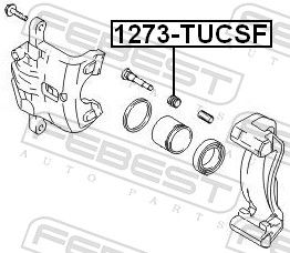Febest 1273TUCSF пильовик втулки що направляє супорта гальмівного переднього