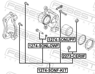 Febest 1274SONFKIT Комплект напрямних втулок, гальмівний супорт