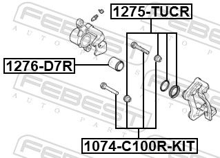 Febest 1275TUCR ремкомплект супорта гальмівного заднього